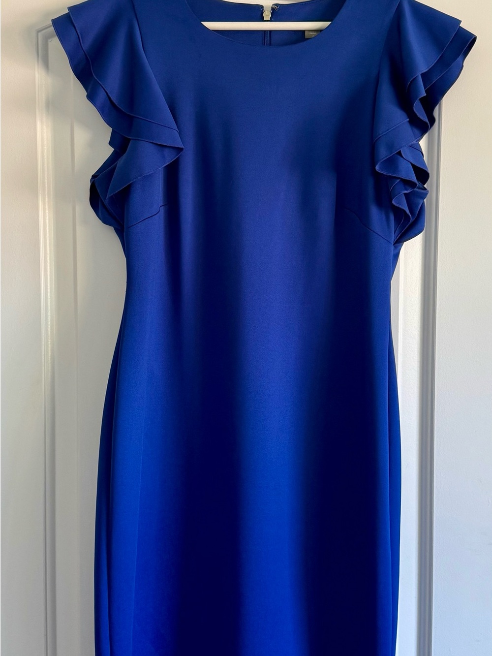Tommy Hilfiger Cobalt Blue Ruffle Sleeve Midi Dress